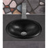 Hand Hammered Aluminum 17 inch Oval Drop In Bathroom Sink - Matte Black